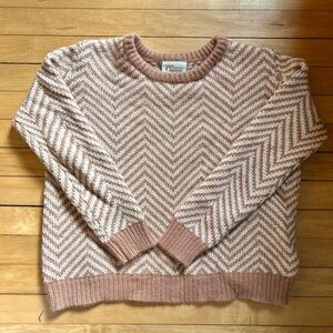 Ganni for Anthropologie Brown Chevron Wool/Angora Sweater